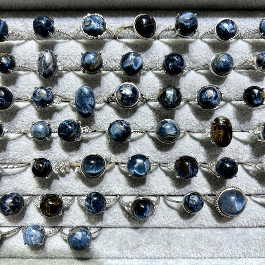 Petersite ring silver