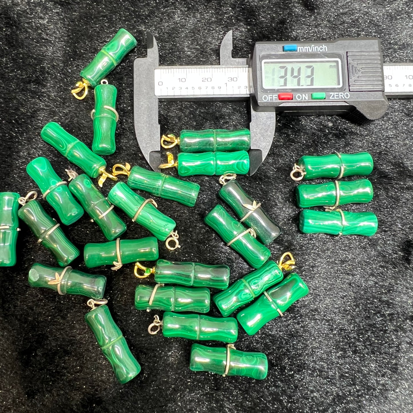 Malachite pendant copper