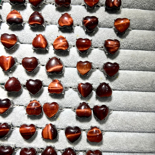 Red tiger eye ring copper