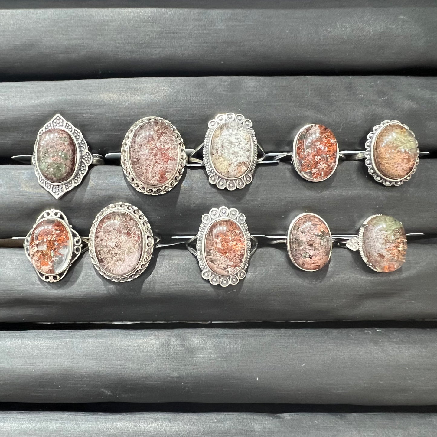 Garden quartz ring silver 935