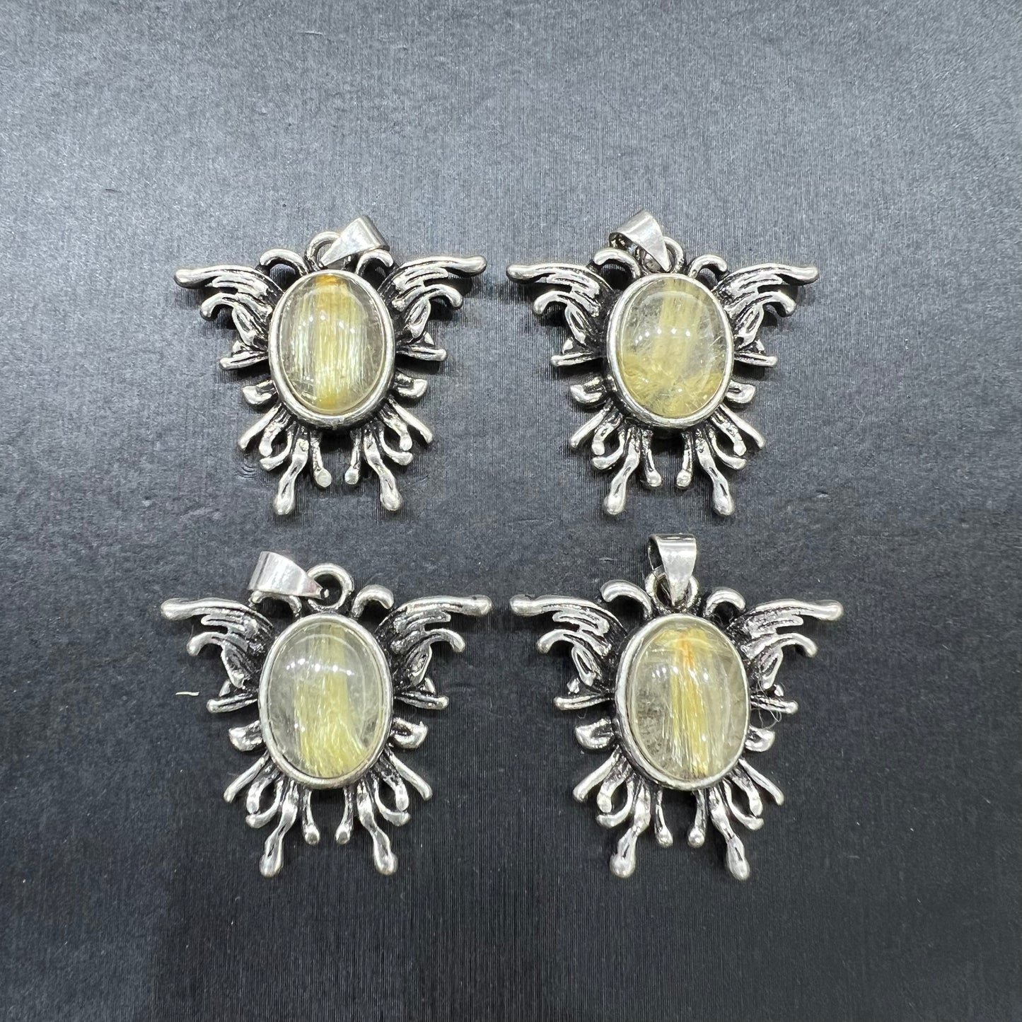 Gold Rutile pendant copper