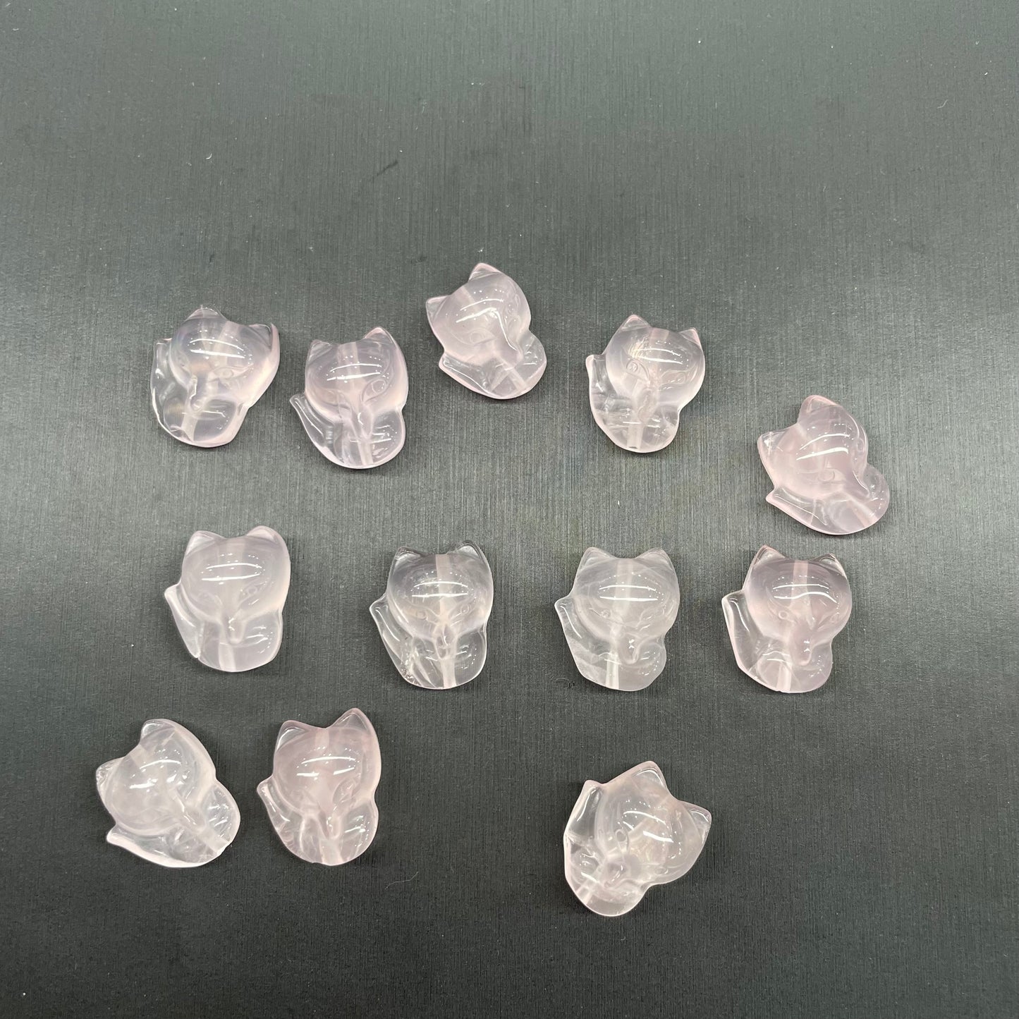 Rose quartz fox bead