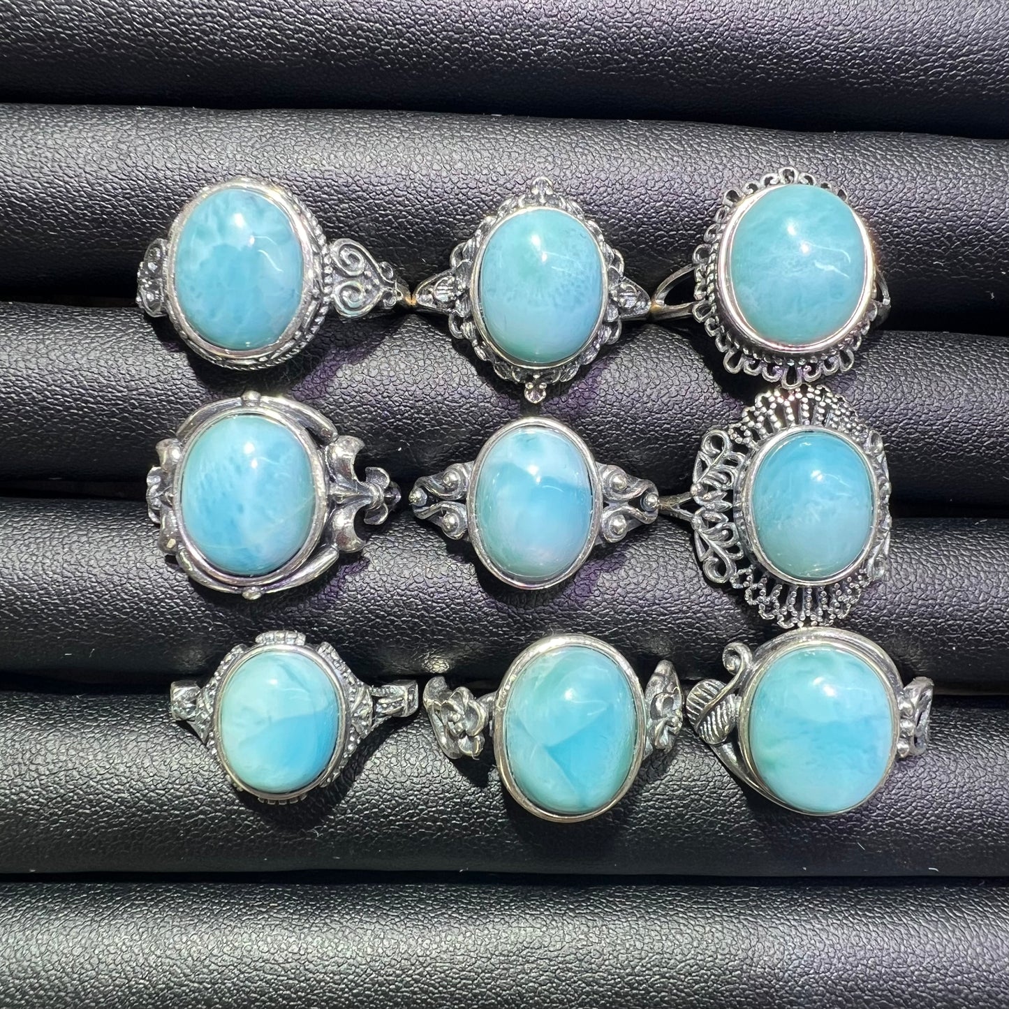 Larimar silver ring