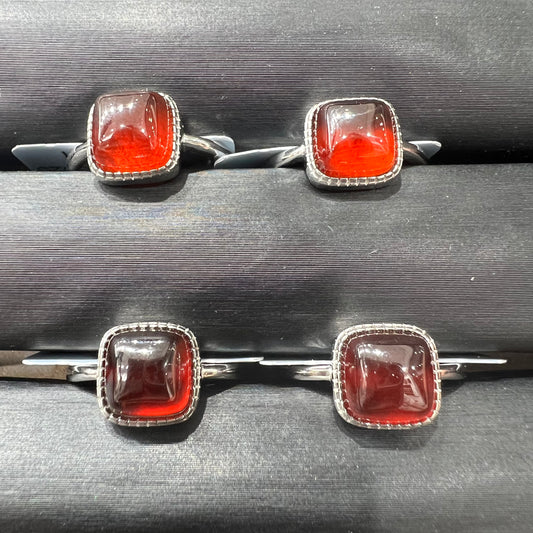 Garnet ring silver 925