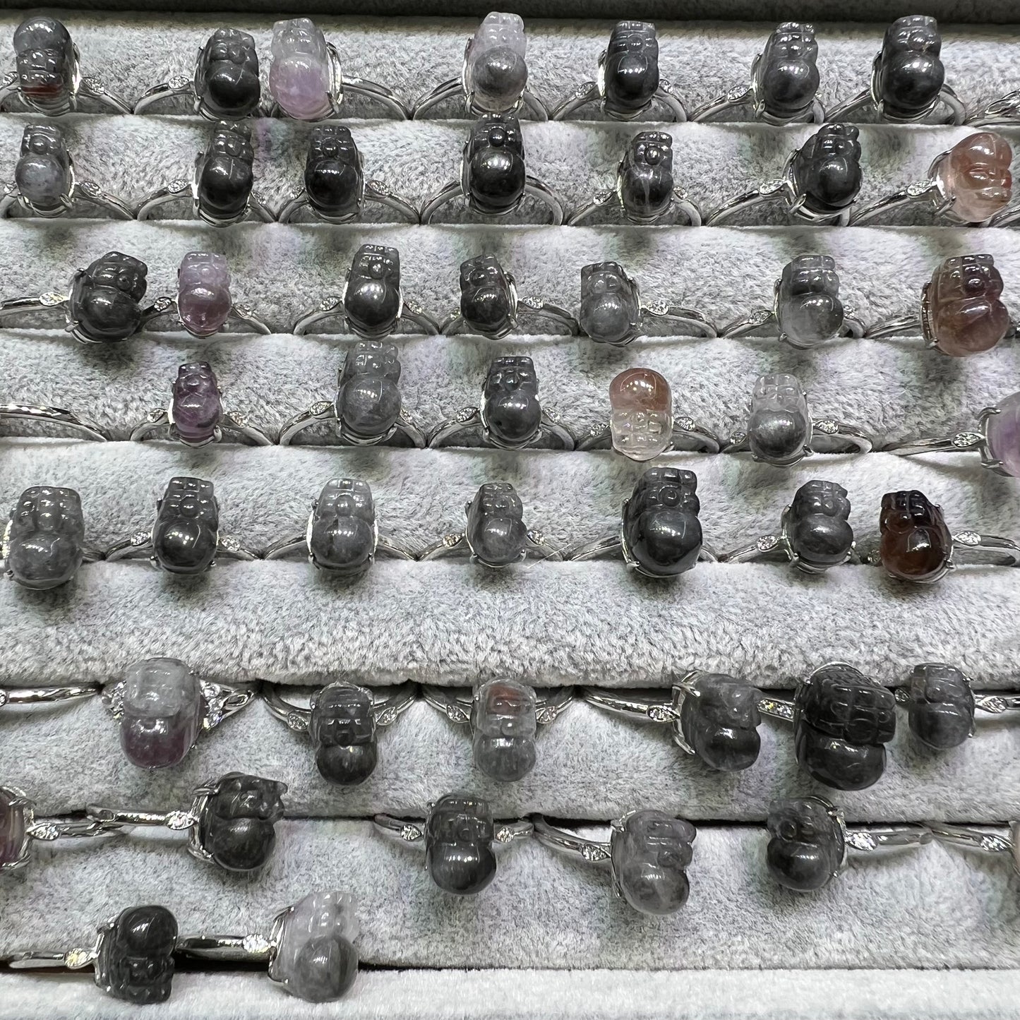 Amethyst rutile ring copper