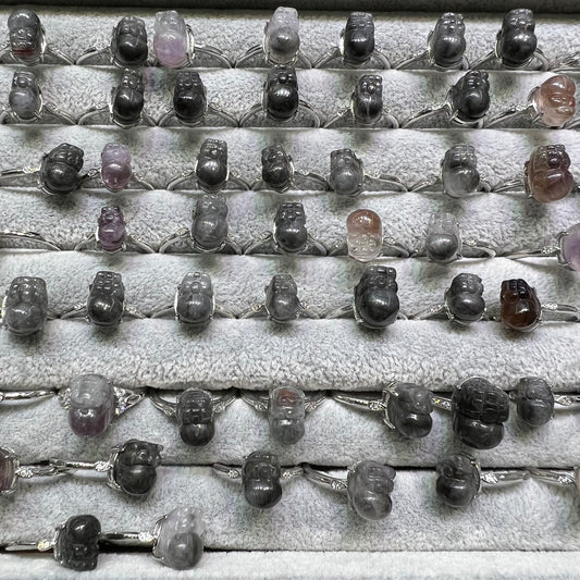 Amethyst rutile ring copper