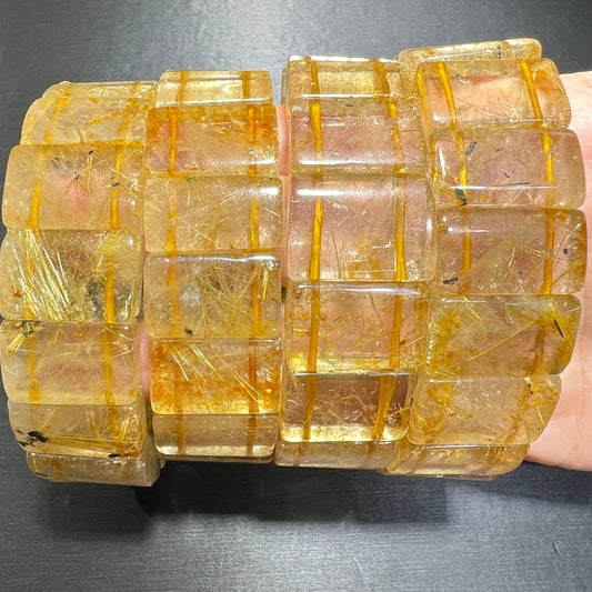 Golden rutile bangle