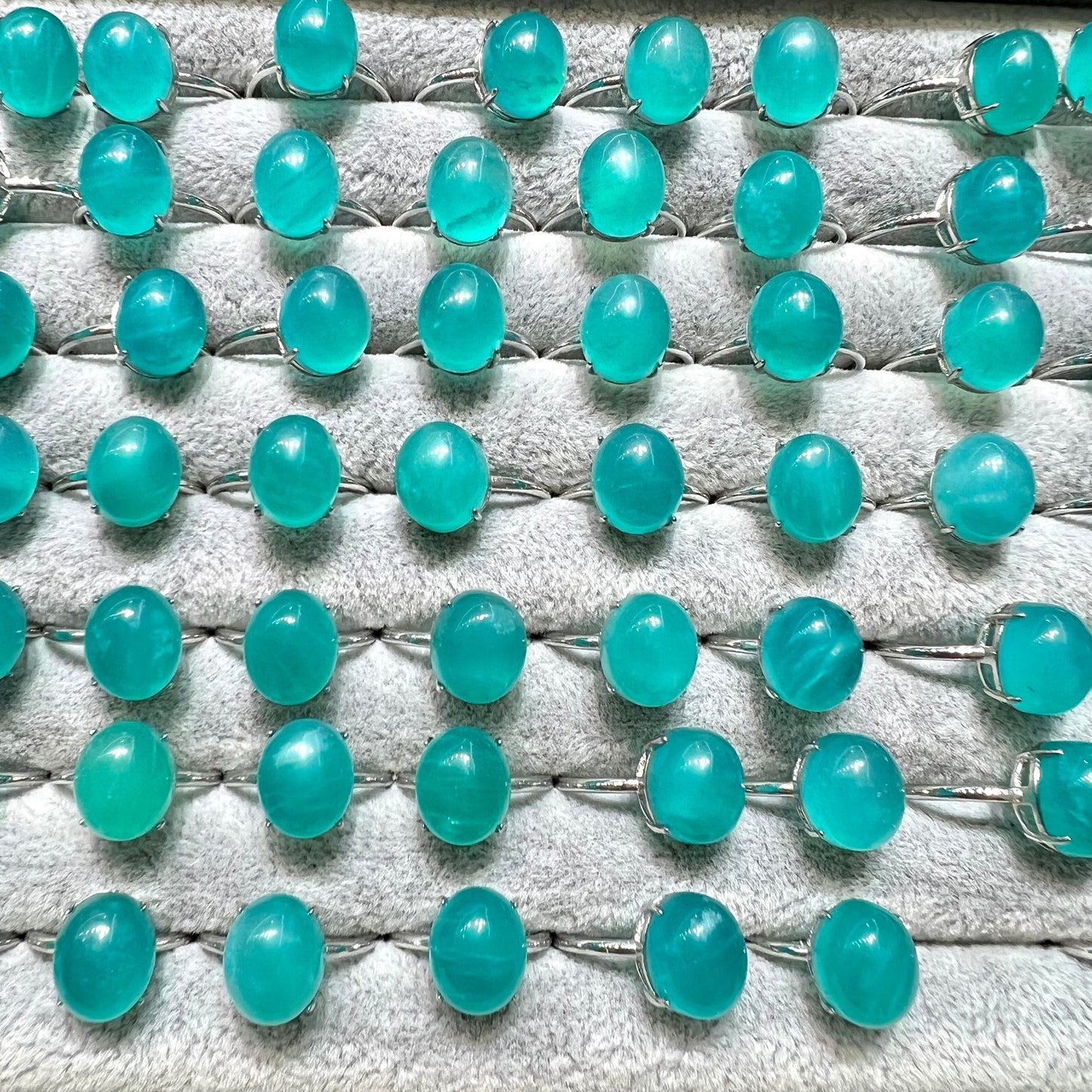 Amazonite ring copper