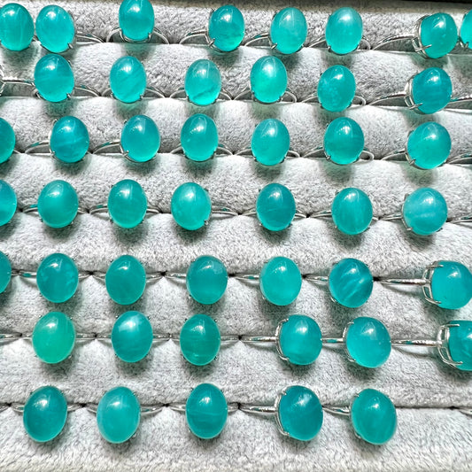 Amazonite ring copper