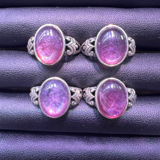 Lepidolite silver ring