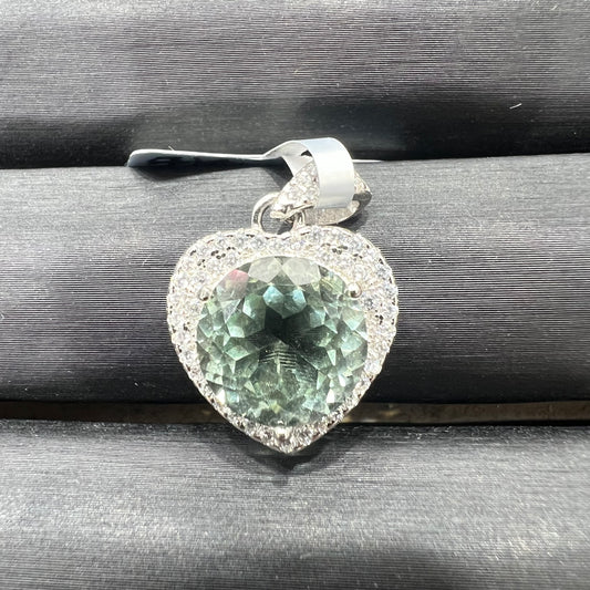prasiolite pendant silver 925