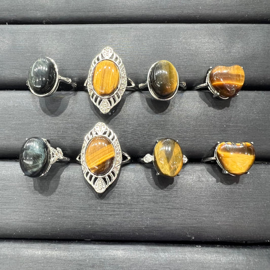 Tiger eye ring copper