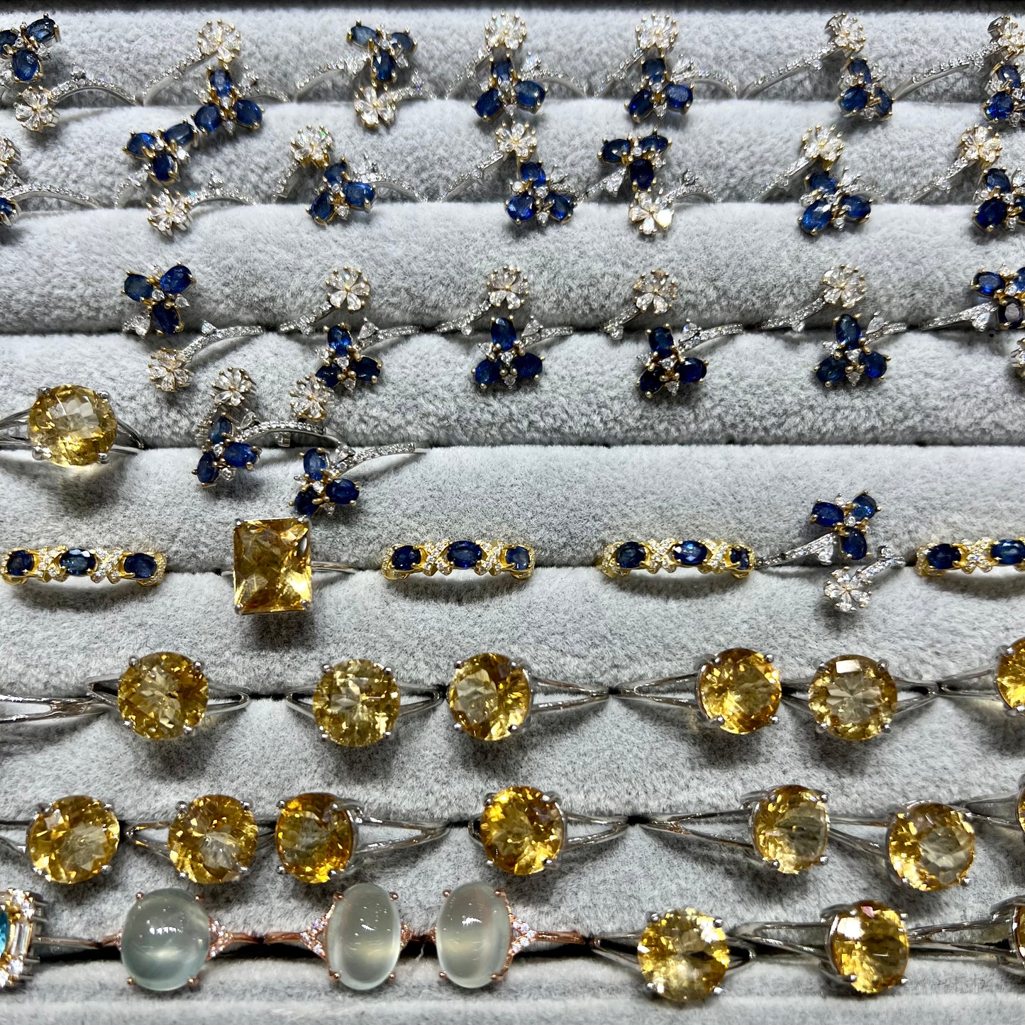 sapphire & citrine ring silver