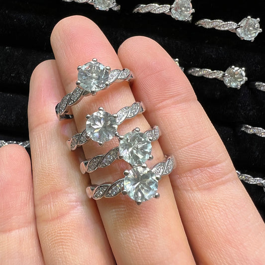 Green quartz prasem quartz copper ring