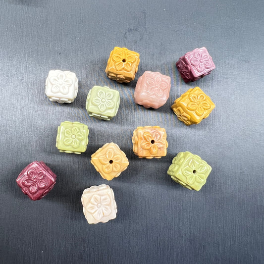 Alashan agate square bead