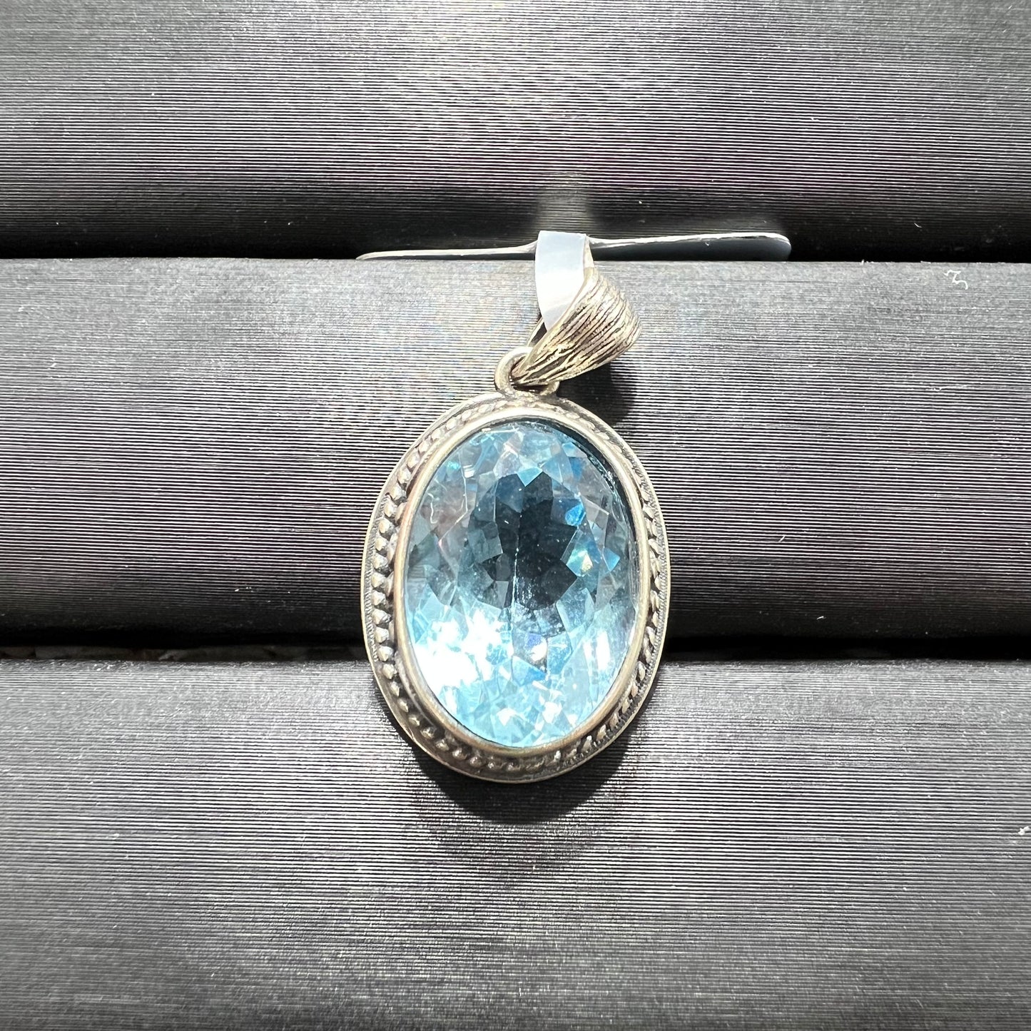 Topaz silver pendant