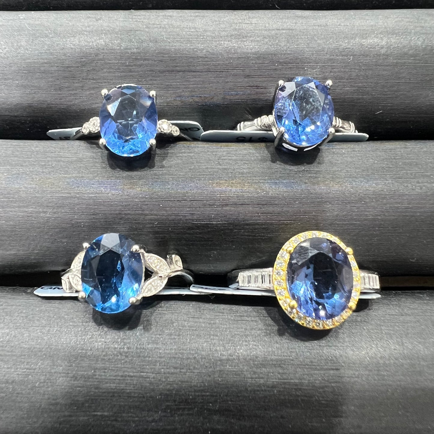 Blue fluorite ring silver 925