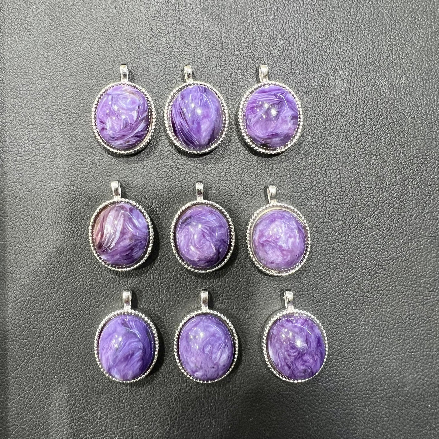 Charoite pendant silver