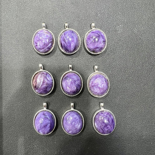 Charoite pendant silver