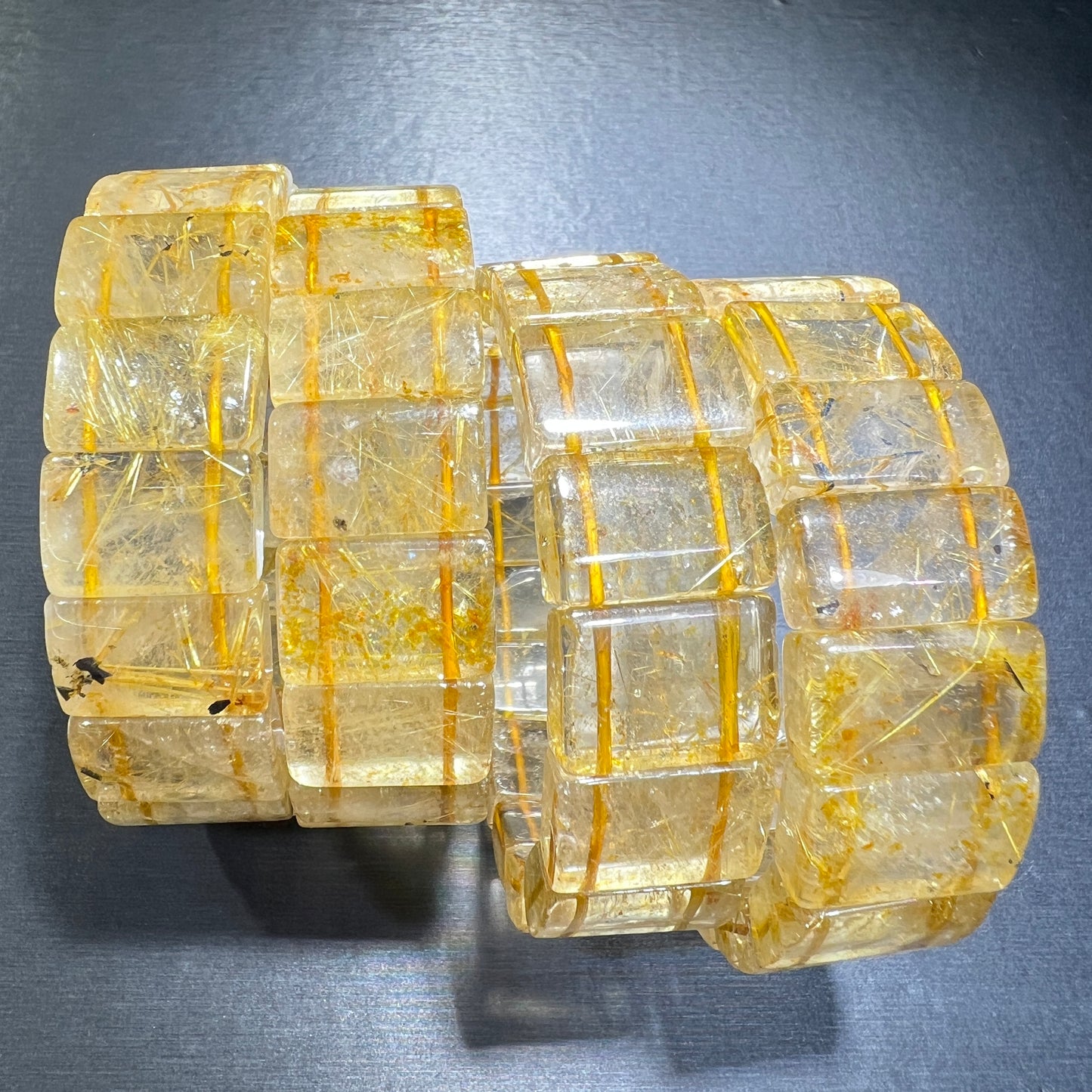 Golden rutile bangle