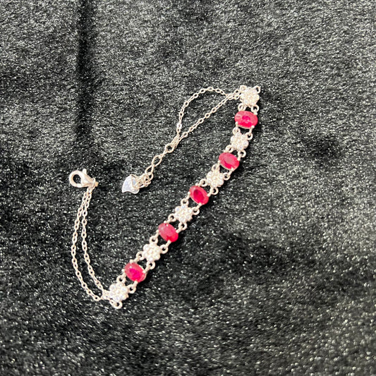 Ruby bracelet silver 925