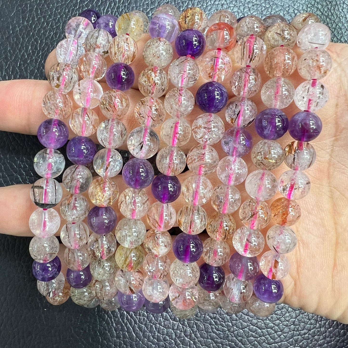 Amethyst rutile bracelet