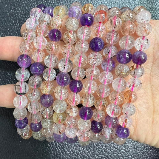 Amethyst rutile bracelet