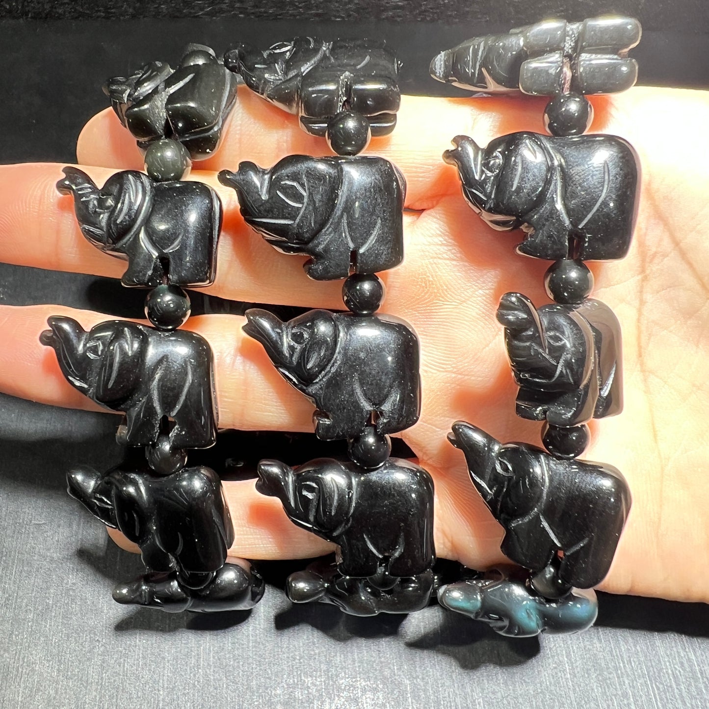 obsidian elephant bracelet