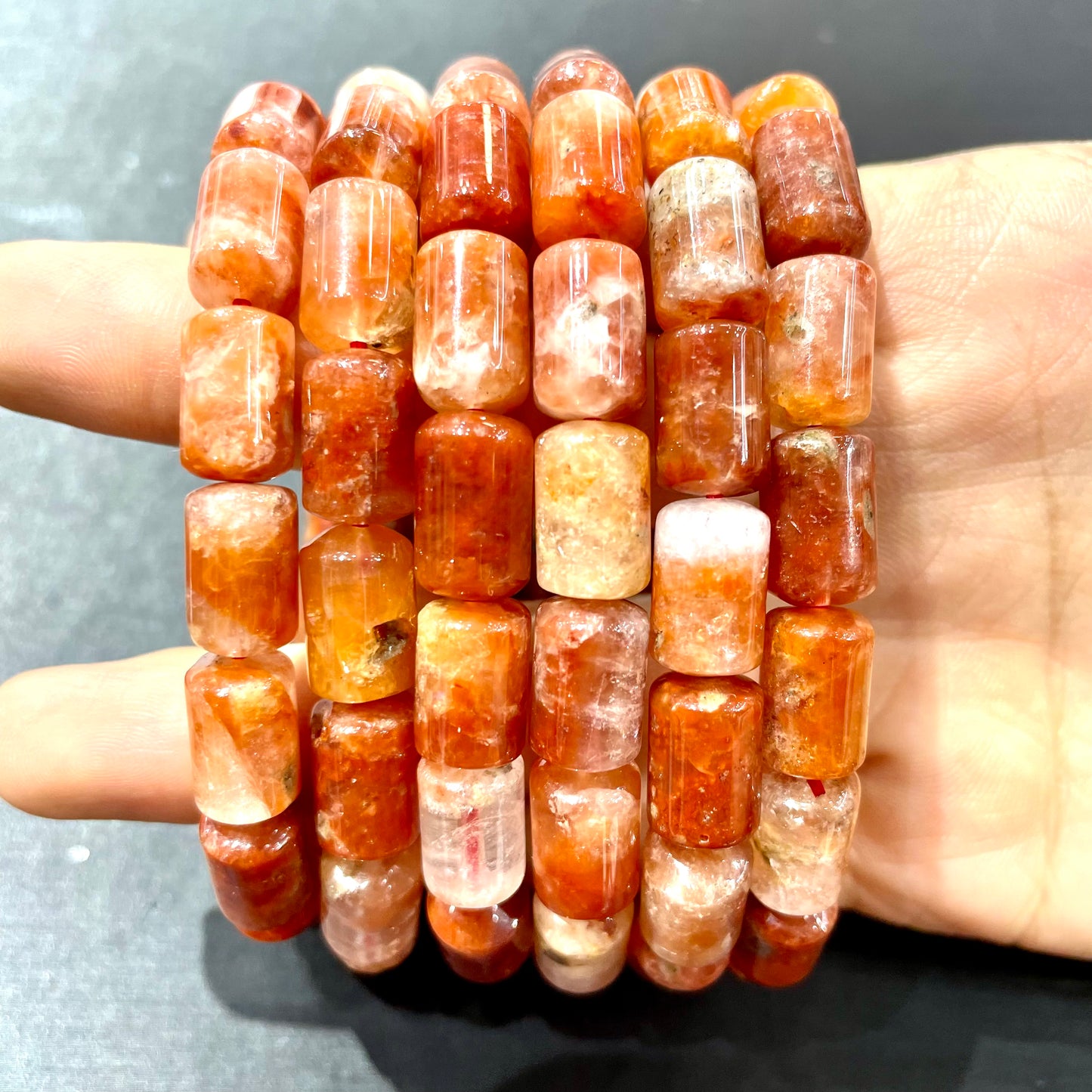 Red rabbit hair bracelet