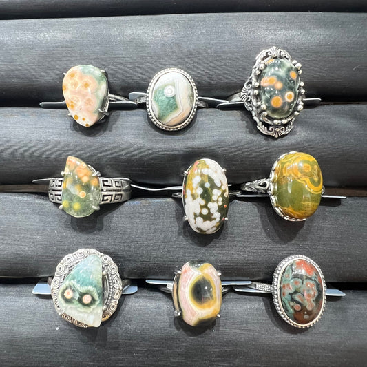 8th vein ocean jasper ring silver