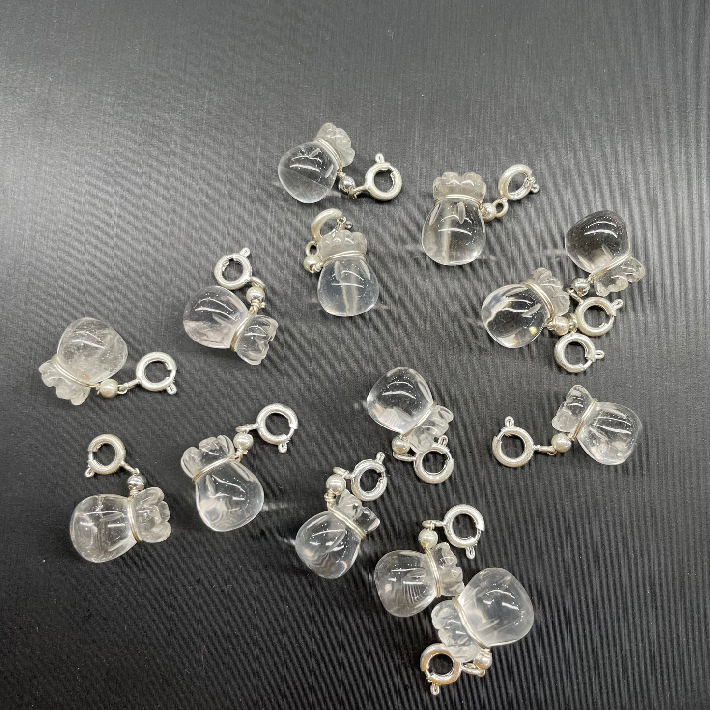 Clear quartz money bag