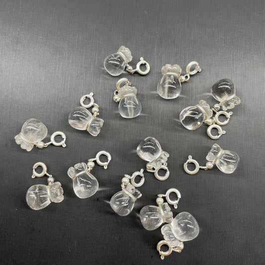 Clear quartz money bag