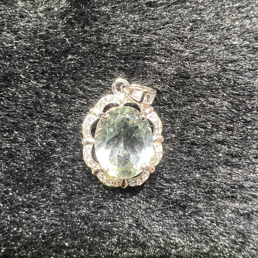 prasiolite pendant silver 925