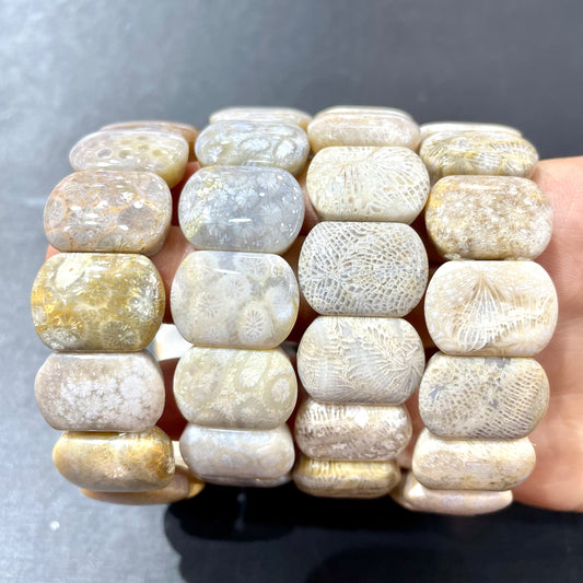 Coral jasper bangle bracelet