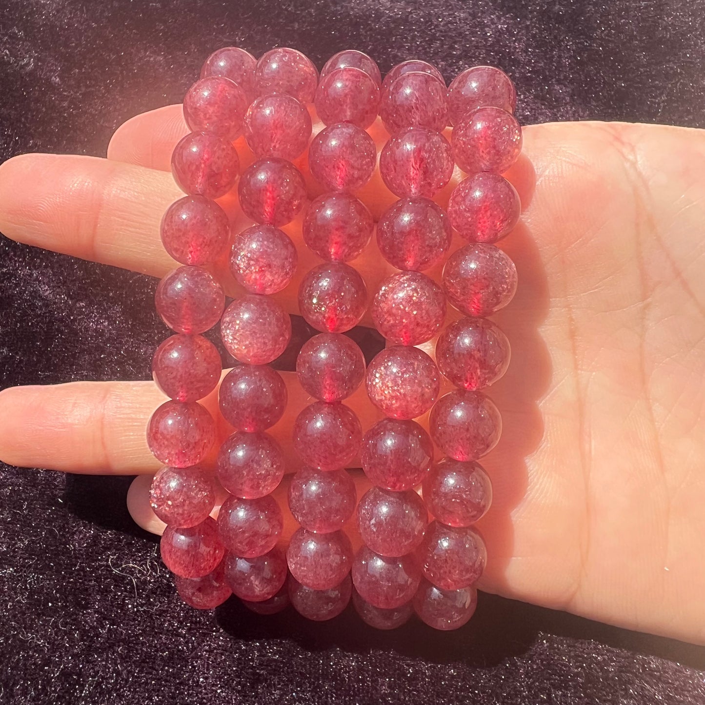 Strawberry quart bracelet