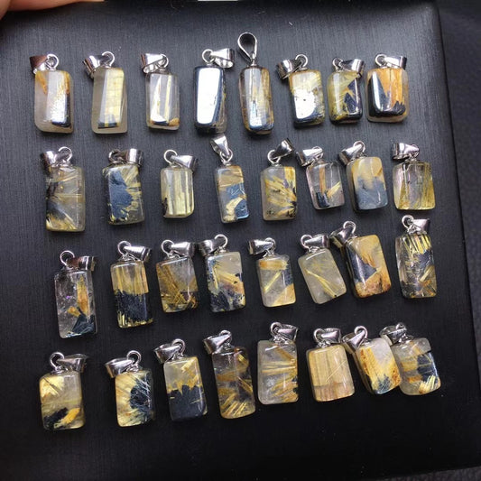 Rutile quartz pendant silver 925
