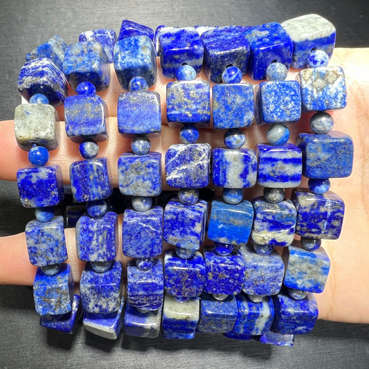 Lapis cube bracelet