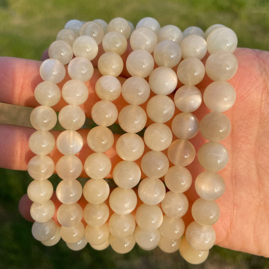 Silver moon stone bracelet