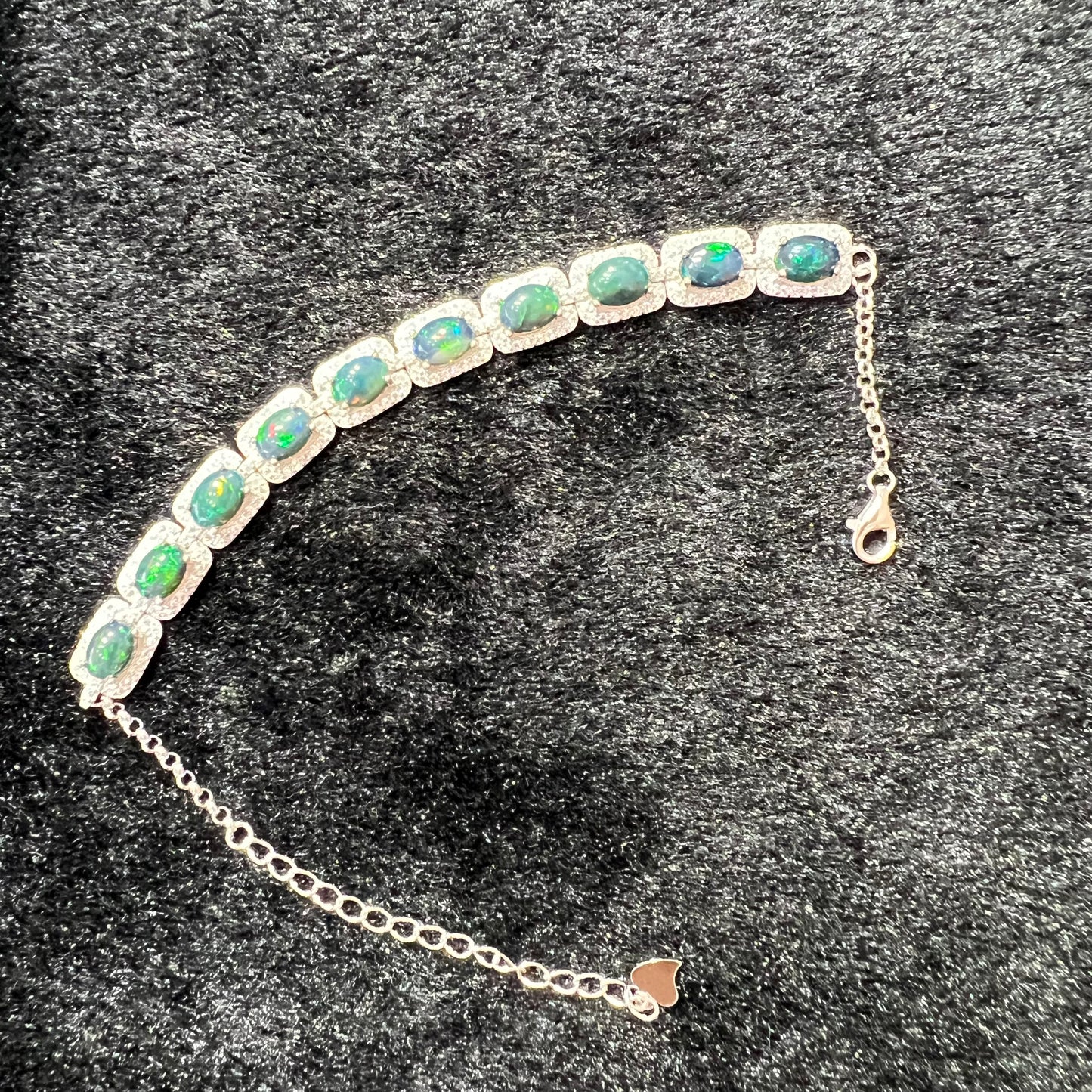 Black opal bracelet silver 925