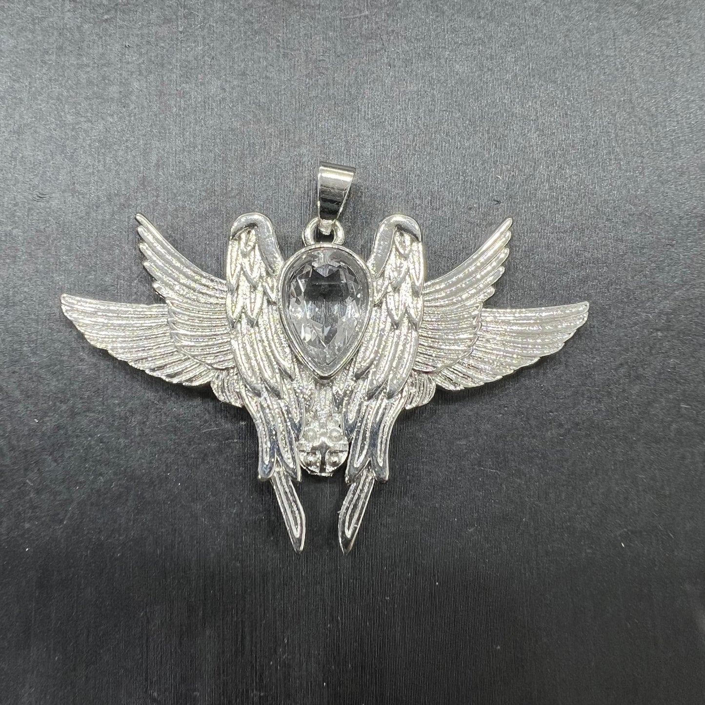 Clear quartz pendant copper