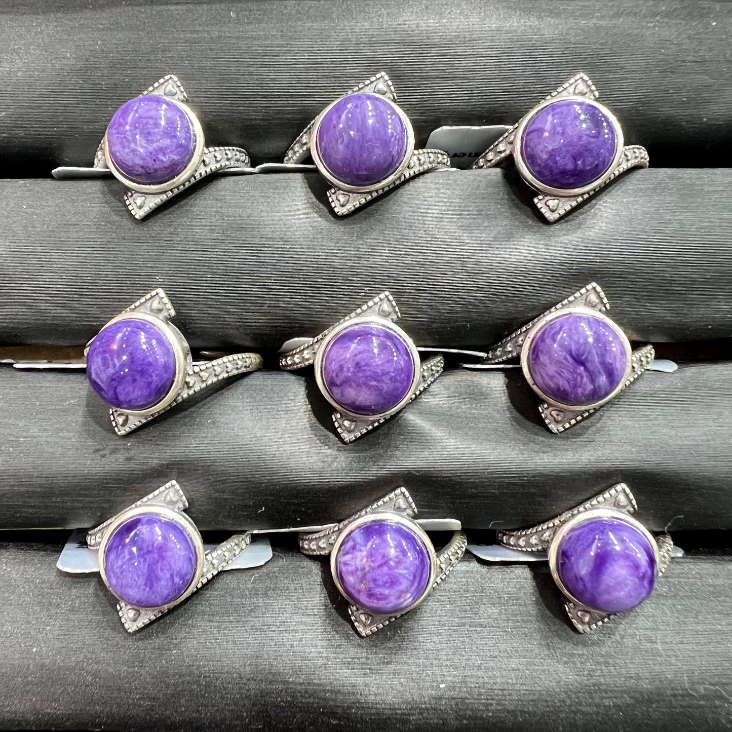 Charoite ring silver