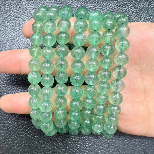Green strawberry quartz bracelet