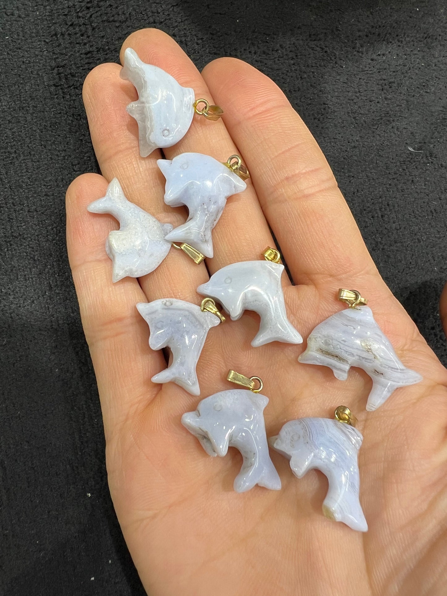 Blue lace agate dolphin