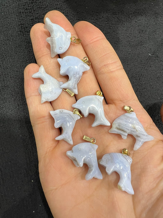 Blue lace agate dolphin