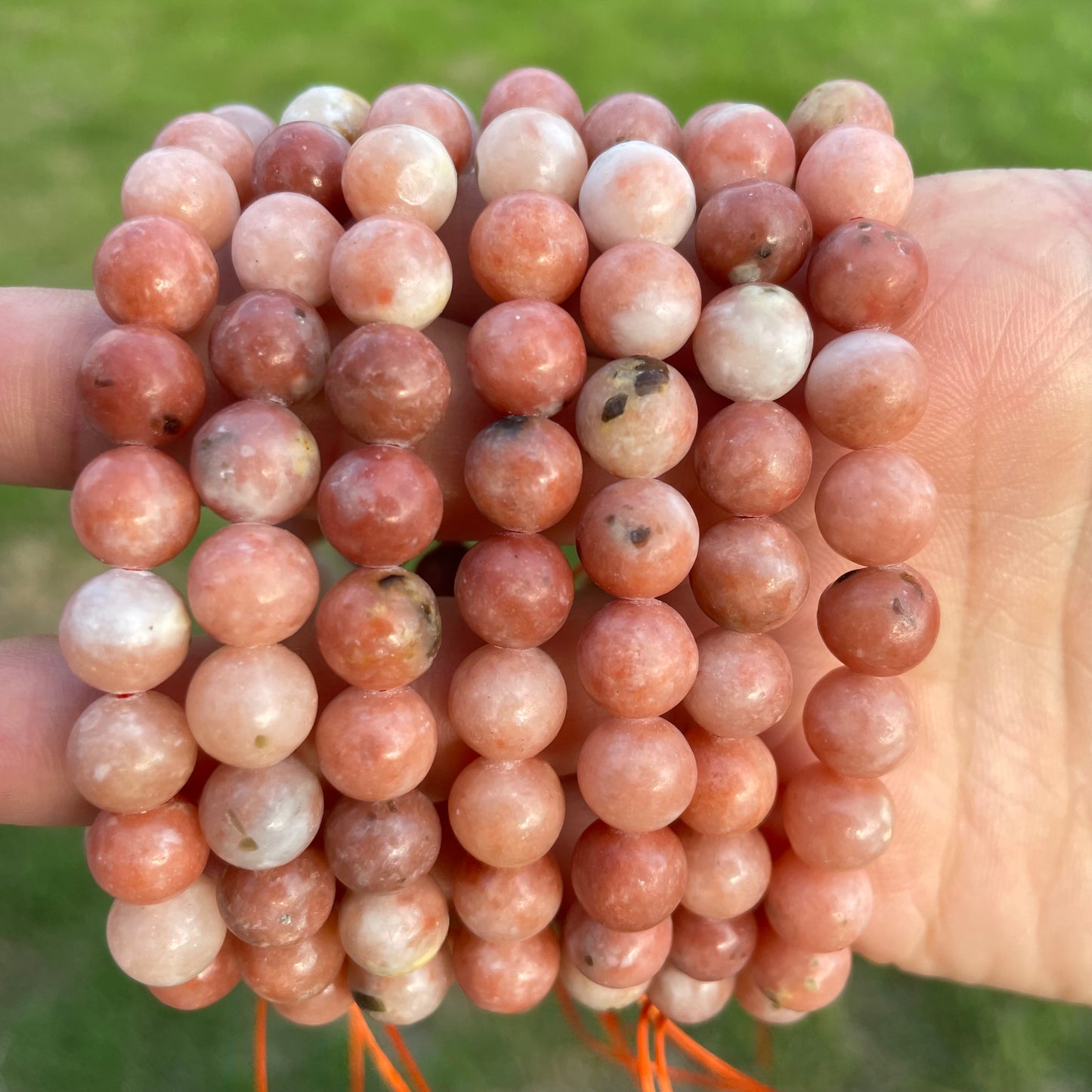 Peach blossom jade bracelet