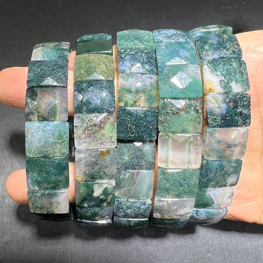 Moss agate bangle bracelet