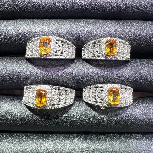 Citrine silver ring