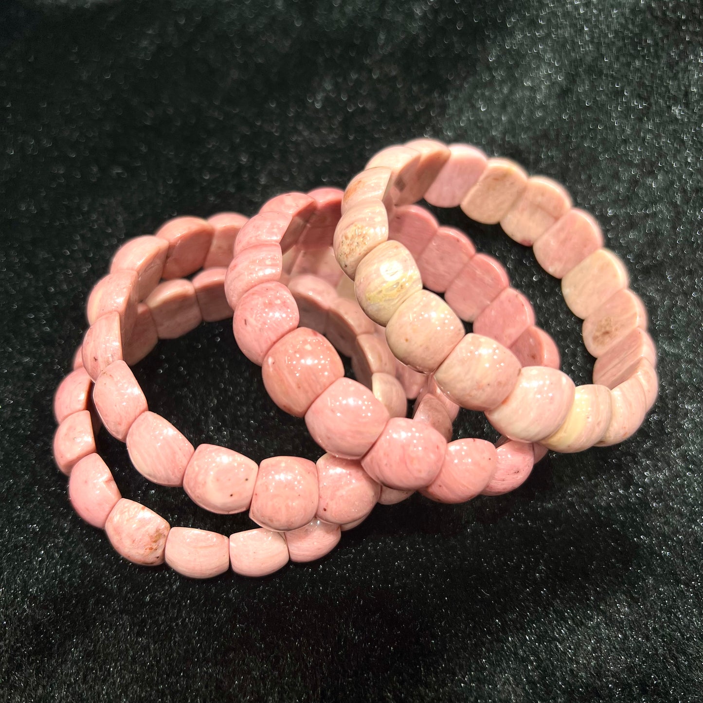 Pink petrified wood bangle bracelet