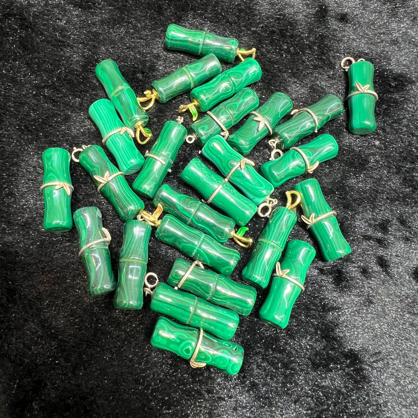 Malachite pendant copper