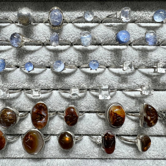 Dumortierite & hyaline & fire agate
